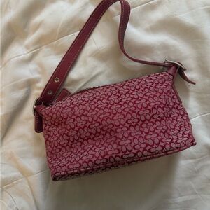 Coach Red Jacquard Canvas shoulder bag